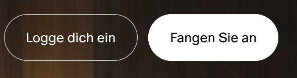 Two button on Patreon. One says "Logge dich ein" (using the German informal "du") and the other says "Fangen Sie an" (using the formal German "Sie").