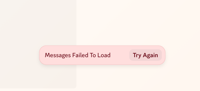a screenshot from Discord showing "Messages Failed To Load"